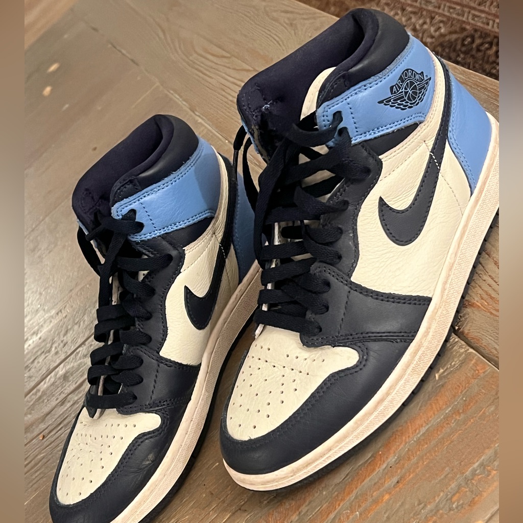 Jordan High-Top Sneakers - Black And Light Blue